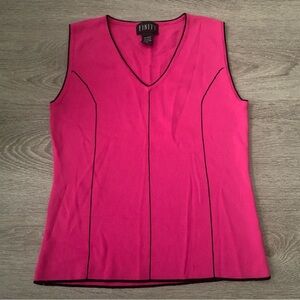 Finity Pink & Black Sleeveless Blouse Size XL